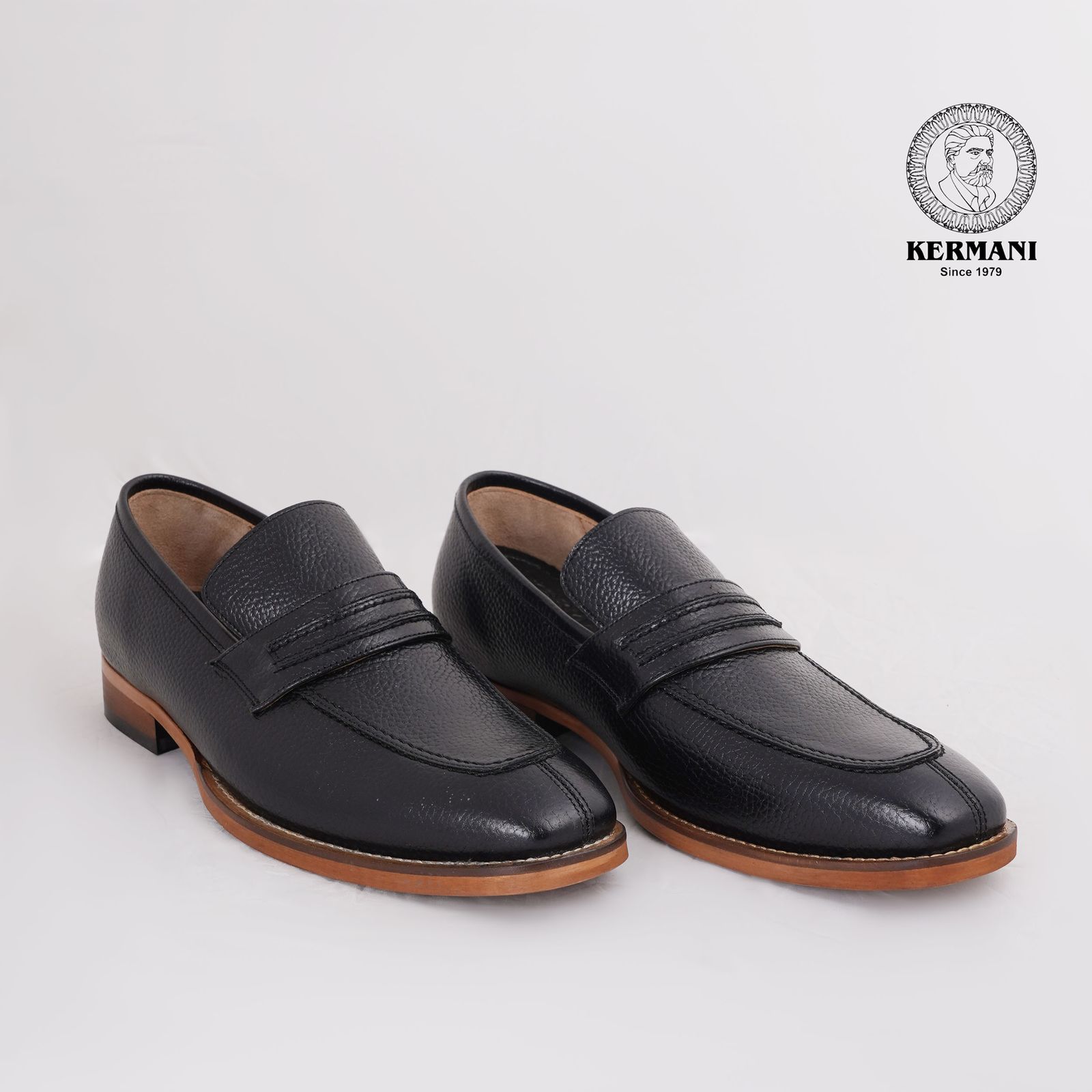 کفش مردانه کرمانی مدل چرم دستدوز طبیعی فلوتر کد 1064 رنگ مشکی -  - 5
