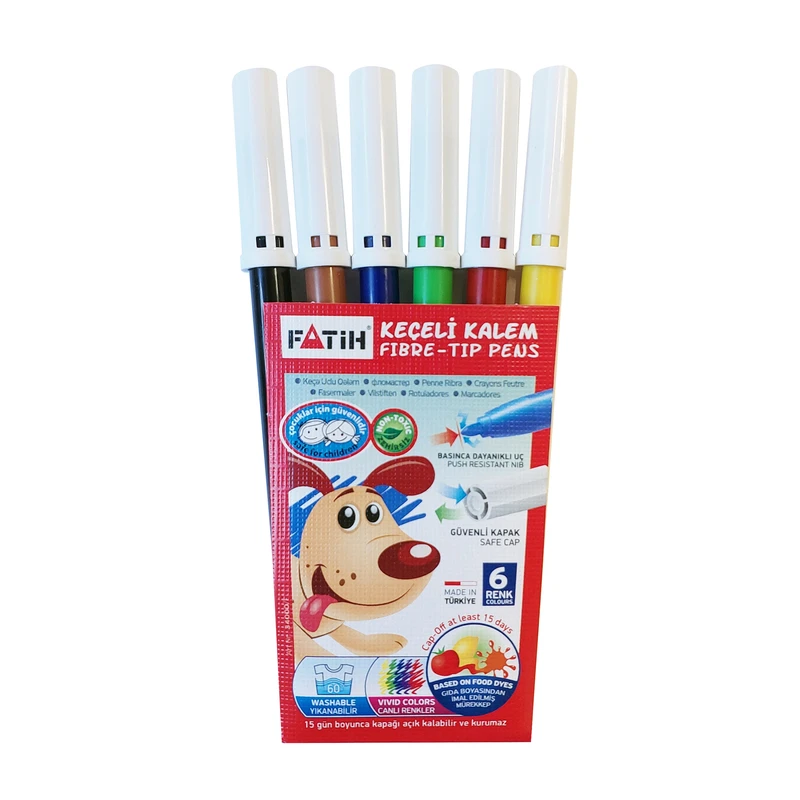 ماژیک رنگ آمیزی 6 رنگ فاتح مدل قابل شست و شو