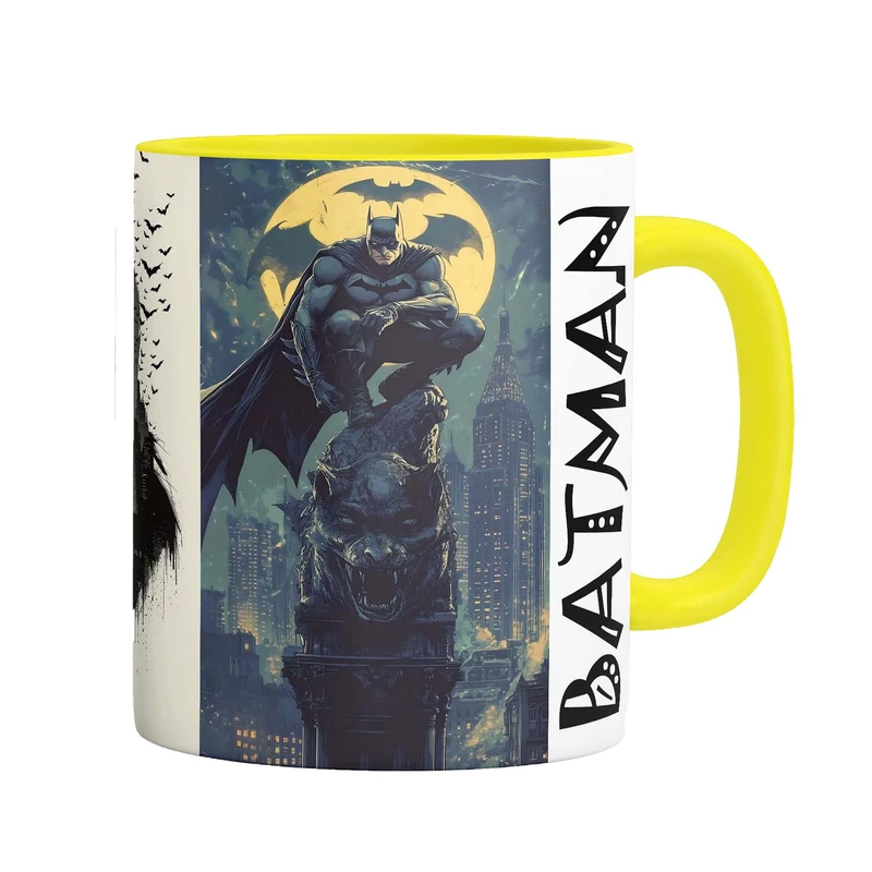 ماگ مدل بتمن دسته رنگی کد 9236