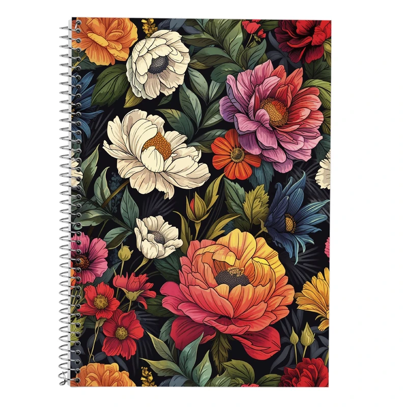 دفتر زبان 50 برگ مدوپد مدل دو خط طرح گل کد DF13300