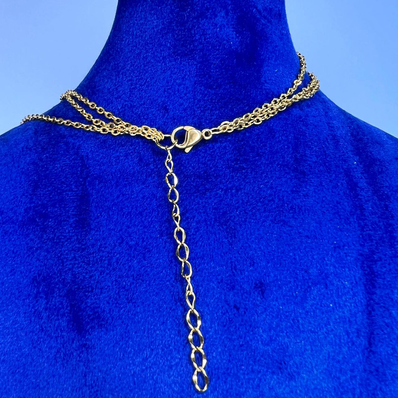 گردنبند زنانه مدل سه لاین قلب و مروارید