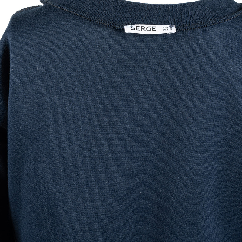 بلوز آستین بلند یقه گرد زنانه سرژه مدل 203518 سورمه ای رنگ سرمه ای