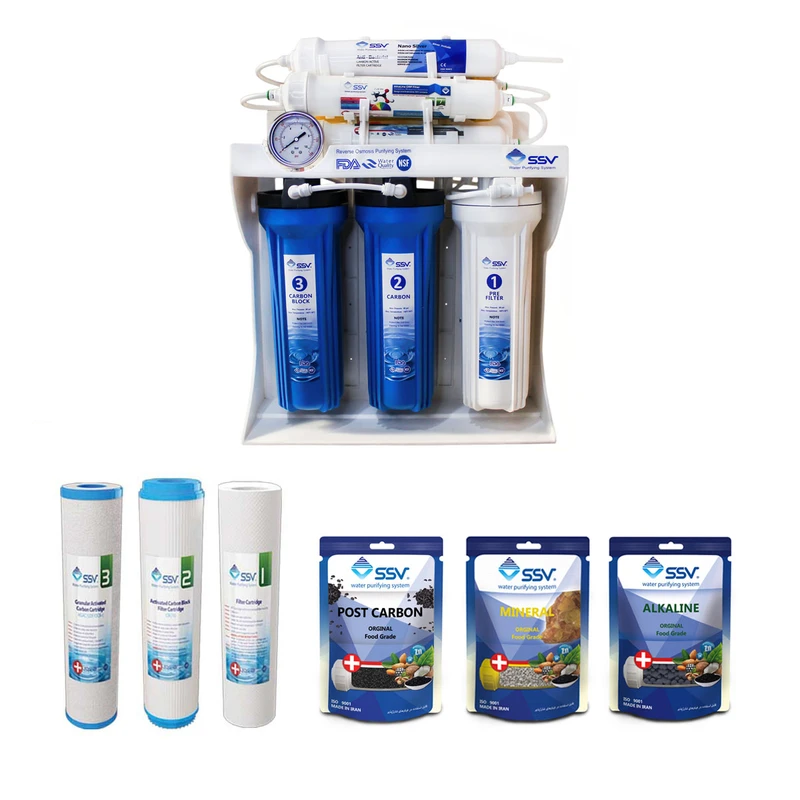 دستگاه تصفیه کننده آب اس اس وی مدل  BlueStar X1000 به همراه فیلتر تصفیه آب 3 عددی و شارژ 3 عددی