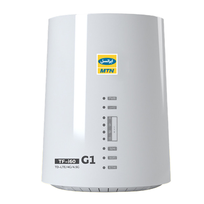 مودم 4G/TD-LTE ایرانسل مدل TF-i60 G1 به همراه سیم کارت TD-LTE و بسته اینترنت 100 گیگ سه ماهه