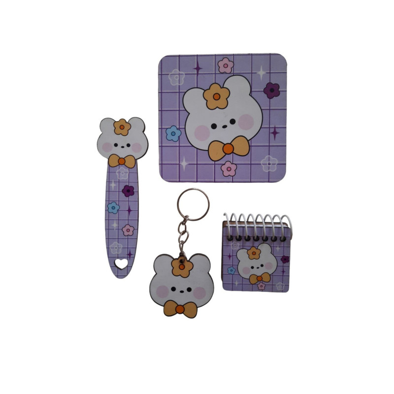 بسته لوازم تحریر مدل خرس با مزه کد 19 بسته 4عددی