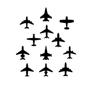 استیکر مدل هواپیما های جنگنده مجموعه 12 عددی