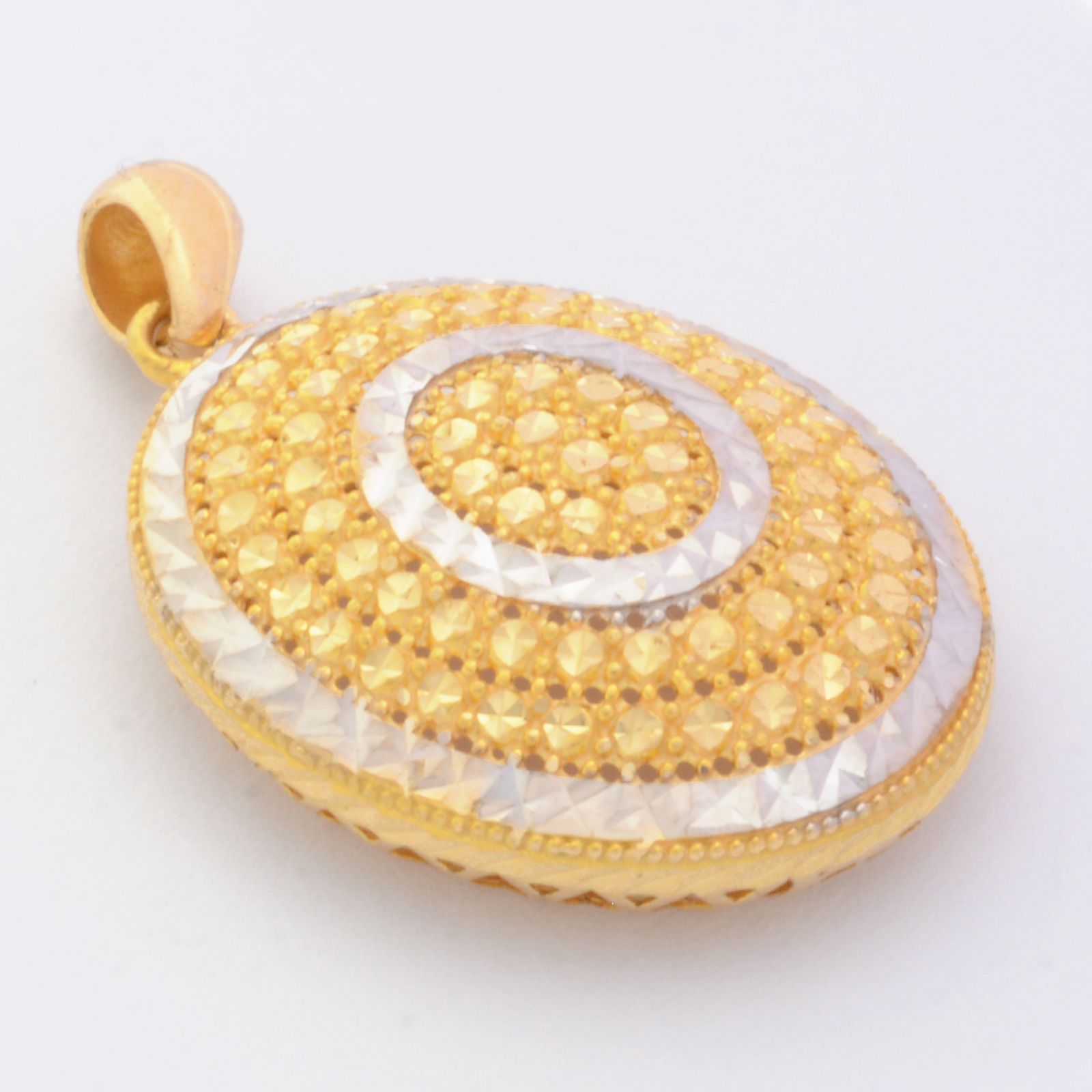 آویز گردنبند طلا 18 عیار زنانه طلای مستجابی مدل آوا بیضی تراش کد 63 -  - 2