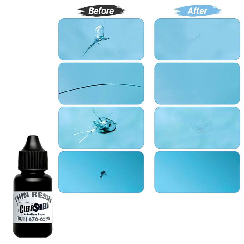 چسب ترمیم شیشه خودرو کلرشیلد مدل BlackResin حجم 10 میلی لیتر