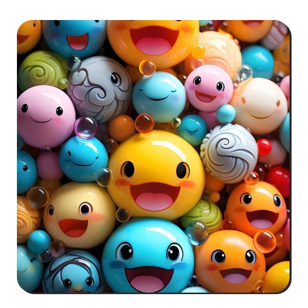  زیر لیوانی طرح شکلکهای خندان کد nzl334