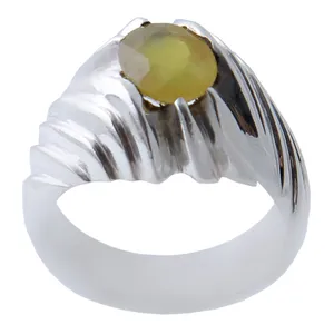 انگشتر نقره مردانه بازرگانی میلادی مدل یاقوت جواهری رکاب دستساز کد AM_1089