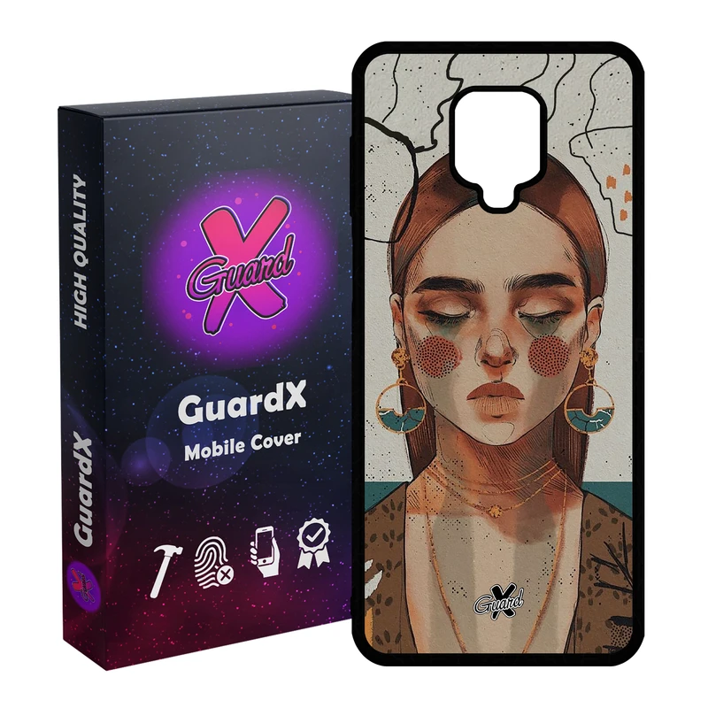 کاور گارد ایکس طرح دختر مدل Glass10318 مناسب برای گوشی موبایل شیائومی Redmi Note 9S / Note 9 Pro / Note 9 Pro Max