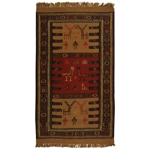 گلیم دستبافت دو متری کد 990812