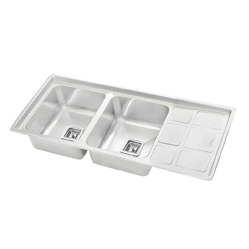 سینک ظرفشویی استیل توکار دو لگنه نگین الماس مدل SA113