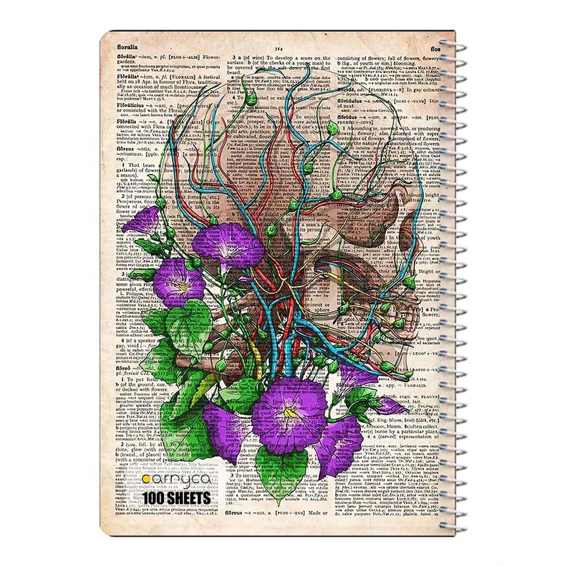دفتر مشق 100 برگ سیمی کارنیکا طرح روزنامه وینتج اسکلت Vintage Newspaper Skeleton کد 61767