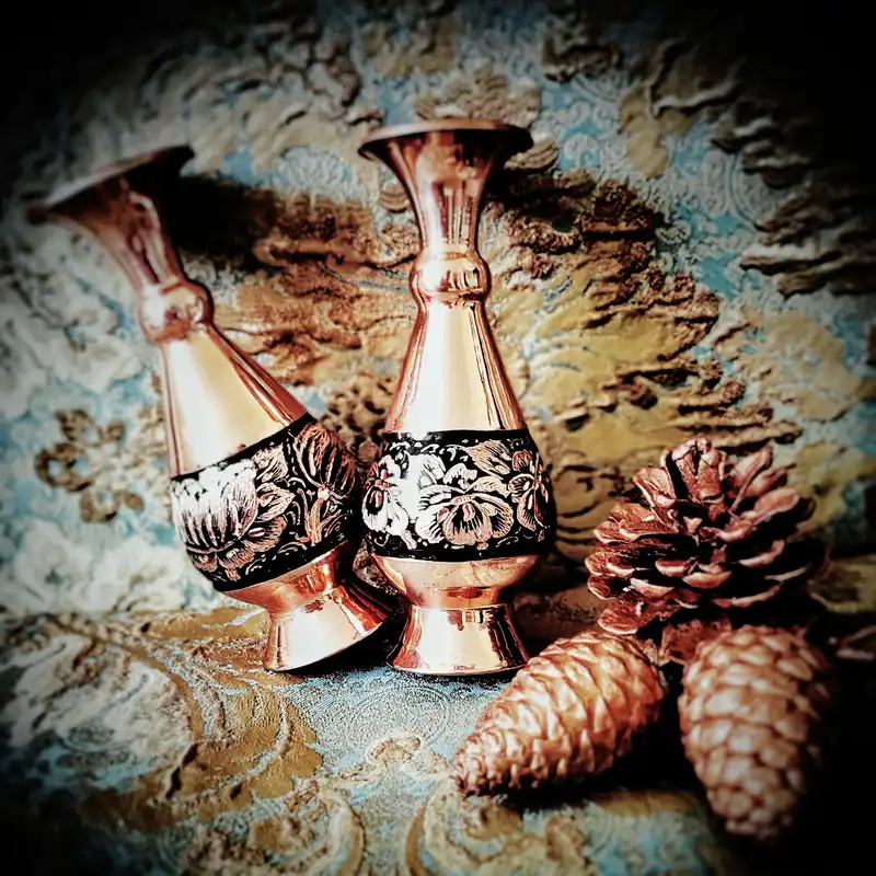 گلدان مسی مدل الماس تراش کد ja1601