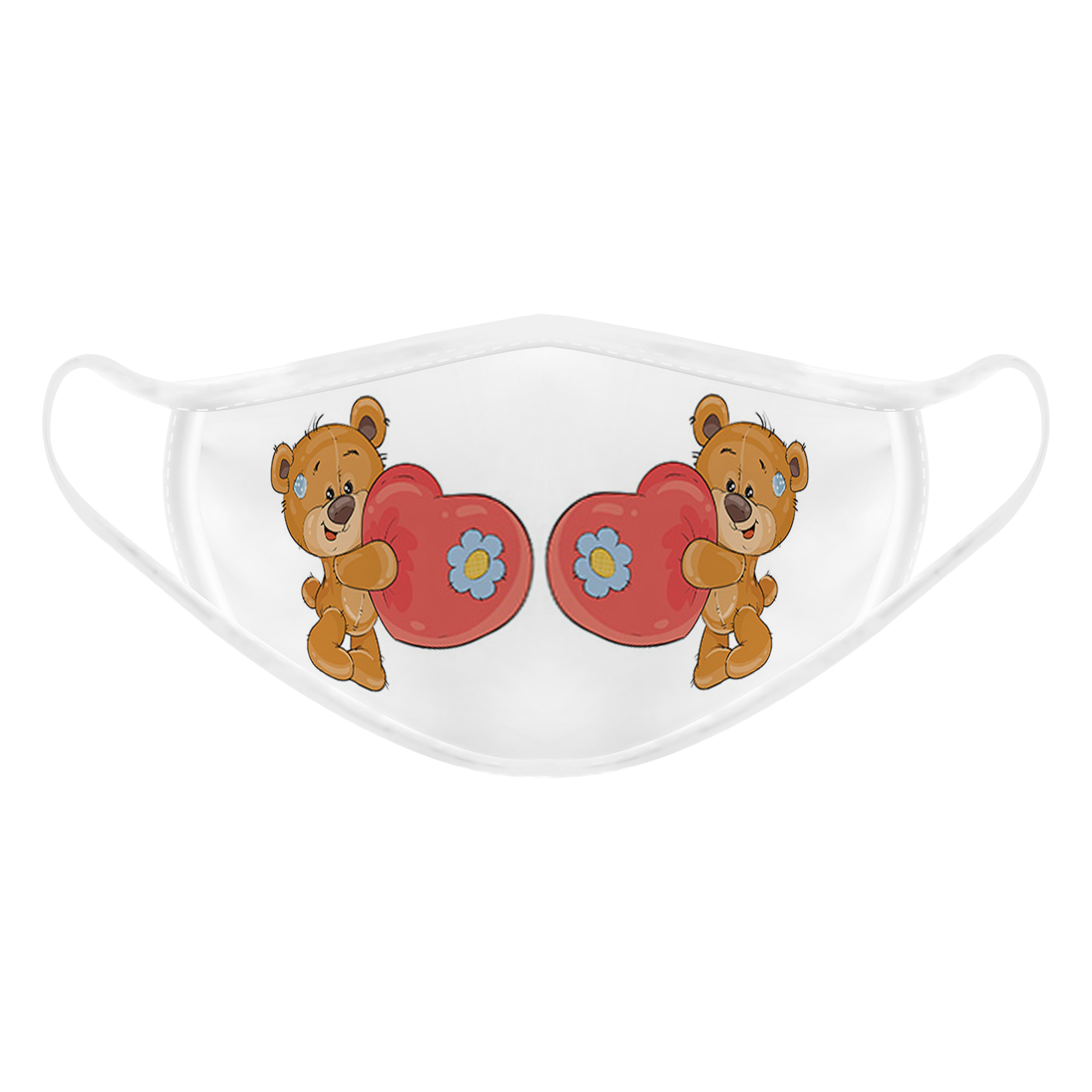 ماسک تزیینی صورت بچگانه طرح خرس قلبی مهربون کد 617015