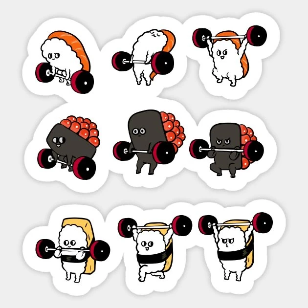 برچسب طرح وزنه بردار فانتزی کد 432 مجموعه 9 عددی