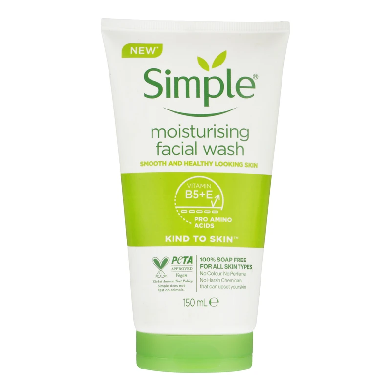 ژل شست‌وشوی صورت سمپل مدل Vitamin E+B5 مناسب برای انواع پوست حجم 150 میلی‌لیتر