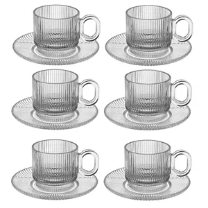 سرویس چای خوری 12 پارچه 6 نفره یویوآن مدل شیار دار کد 1369n 12