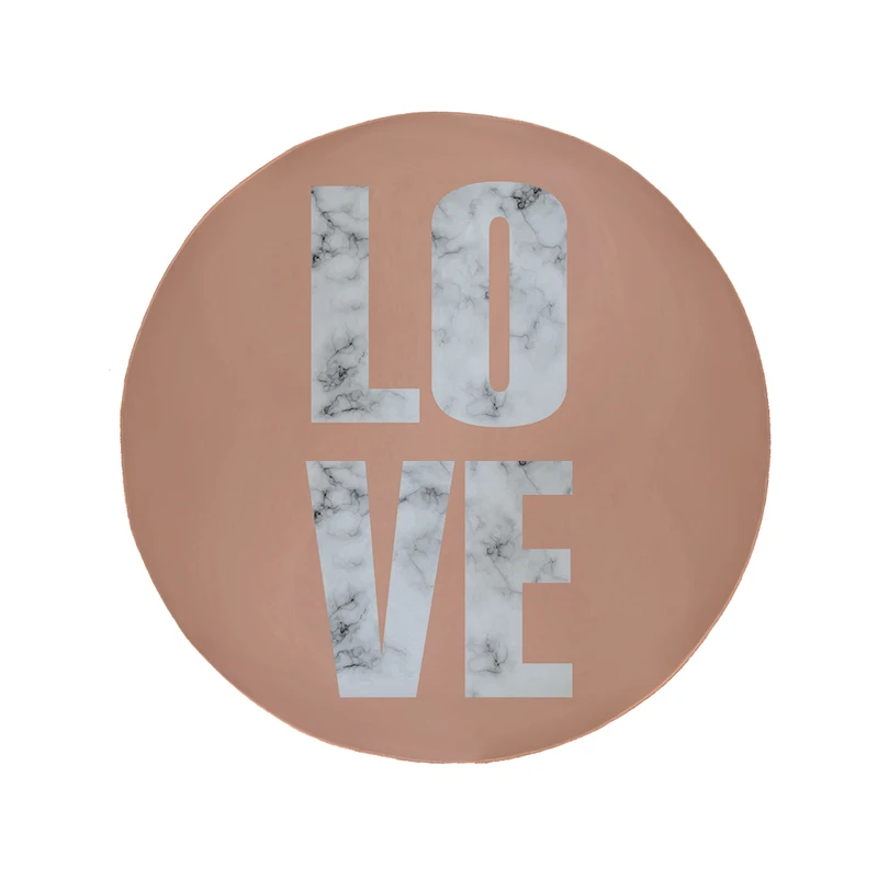 پادری مدل دایره طرح LOVE کد 8573 سایز 90 × 90 سانتی متر