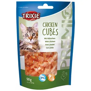 غذای تشویقی گربه تریکسی مدل Chicken Cubes وزن 50 گرم