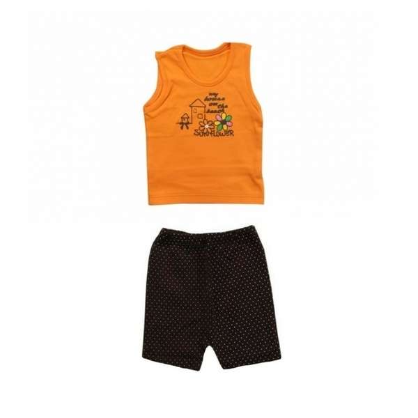 ست تاپ و شلوارک نوزادی مدل گل