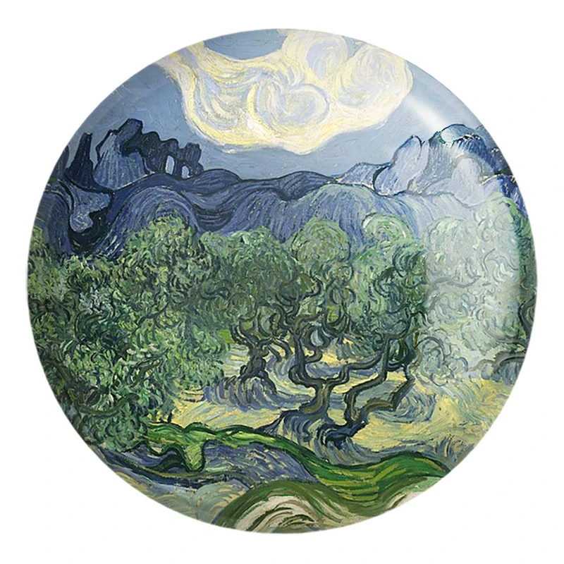 پیکسل خندالو طرح نقاشی درختان زیتون اثر ونسان ونگوگ کد 25466 مدل بزرگ