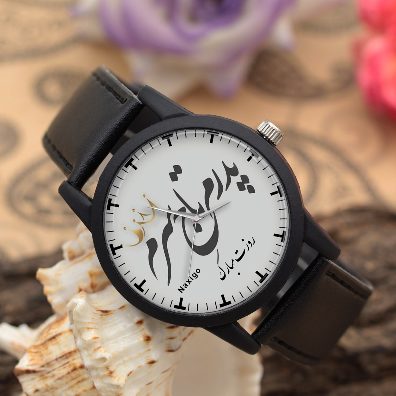 ساعت مچی عقربه ای ناکسیگو مدل پدرم تاج سرم کد LF12338