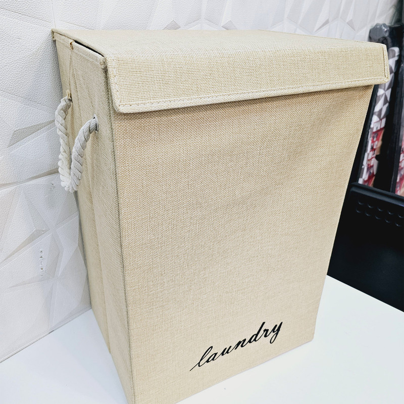 سبد لباس چرک مدل دسته کنفی درب دار