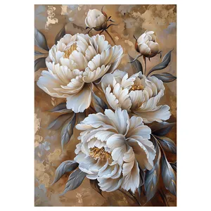 فرش پارچه‌ای مدل فرشینه طرح نقاشی گل مجلل کد AR3059791