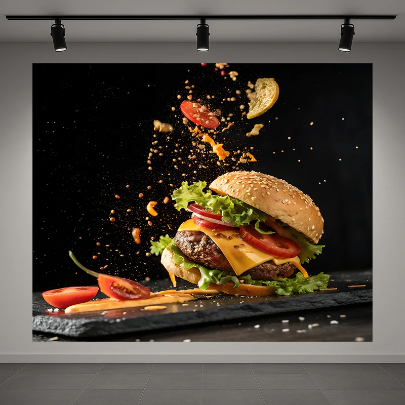 پوستر طرح همبرگر مدل انفجار کد AR3058933