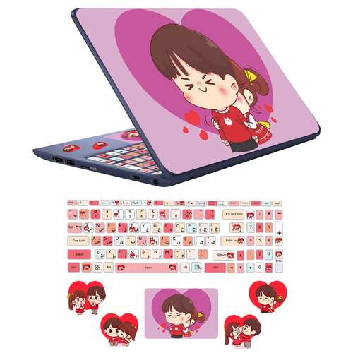  استیکر لپ تاپ مدل عشق کودکانه کد 06 مناسب برای لپ تاپ 15 تا 17 اینچ به همراه برچسب حروف فارسی کیبورد
