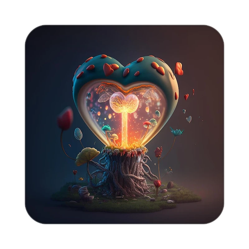 زیر لیوانی کاکتی مدل عاشقانه کد mp12045