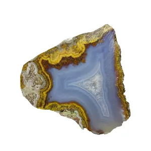 سنگ راف عقیق مدل حاشیه مویی کد x92 مجموعه 2 عددی