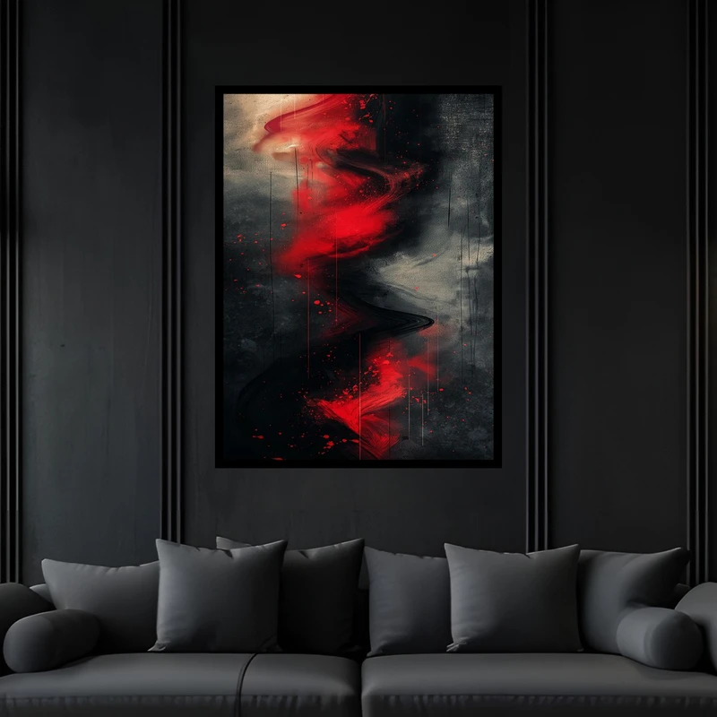 تابلو بکلیت طرح دکوری مدرن نقاشی هنری مدل B-bu6810 فریم مشکی