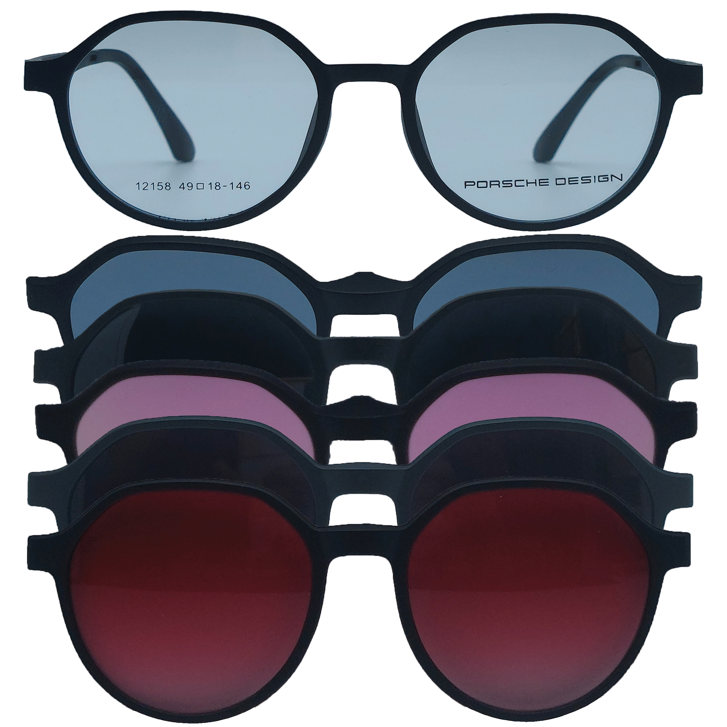 فریم عینک طبی بچگانه مدل 12158 C2 به همره کاور آفتابی مجموعه 6 عددی