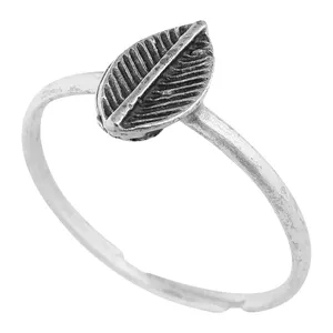 انگشتر نقره زنانه طرح برگ مدل 15144