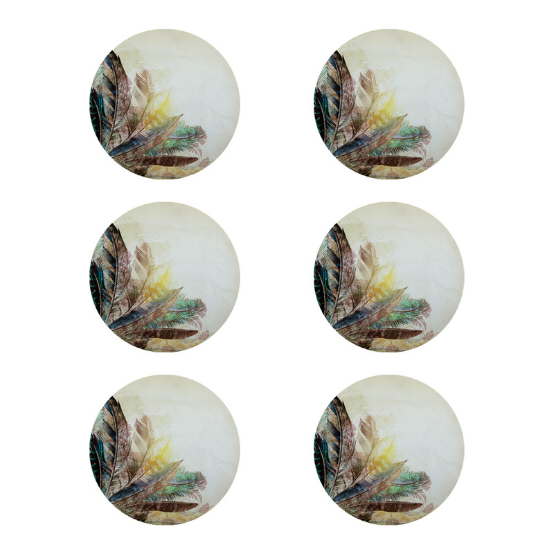 زیر لیوانی طرح پر کد 8180 بسته 6 عددی