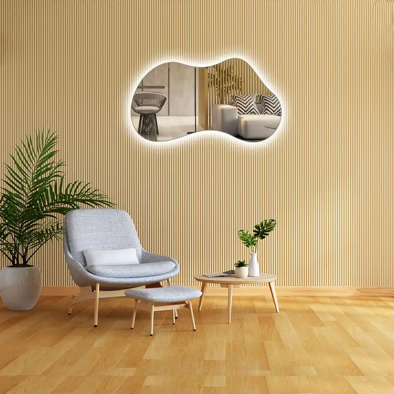 آینه تجسم طرح دفرمه بک لایت مدل مینا