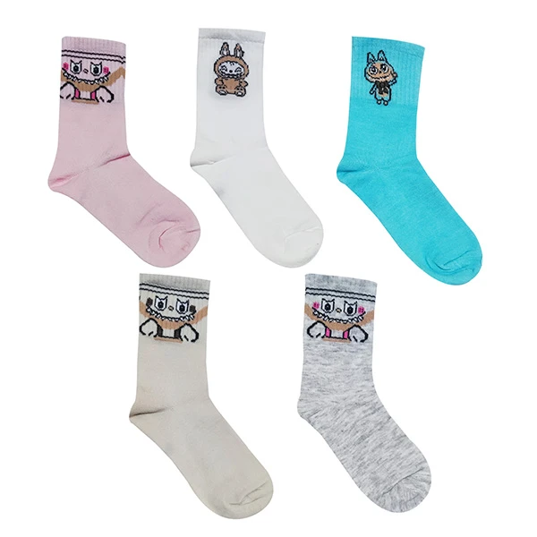 جوراب ساق بلند پسرانه تن پوش هنگامه مدل کش اسپرت لبوبو بسته 5 عددی