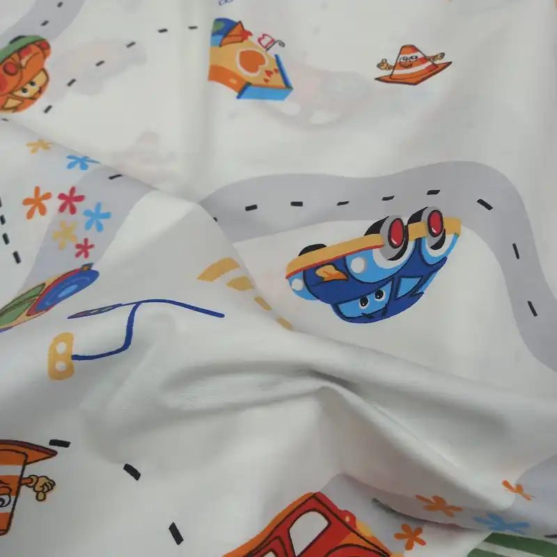 پارچه ملحفه مدل کودک طرح هپی کار