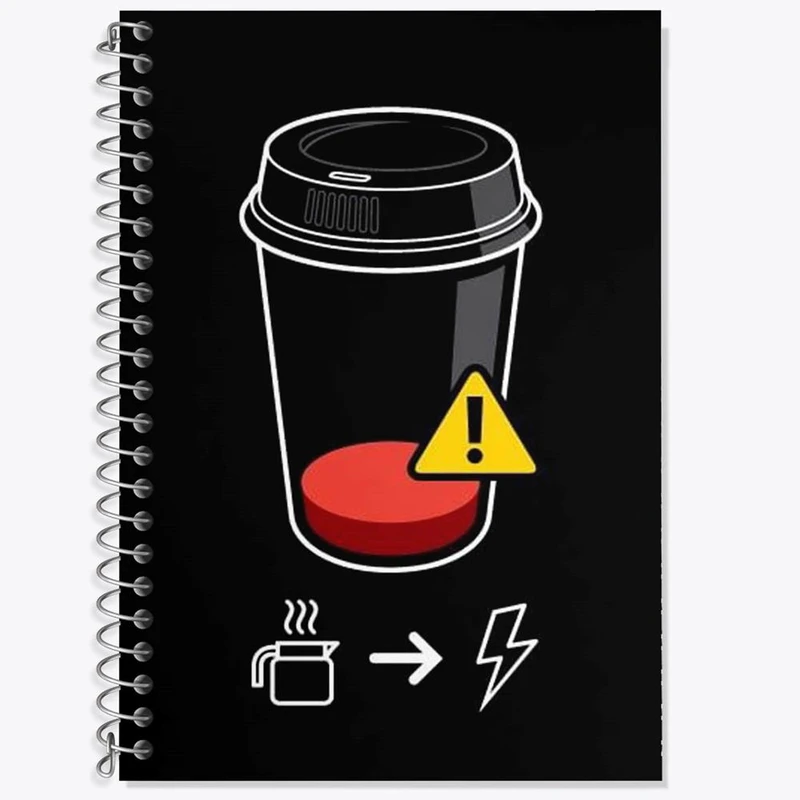 دفتر زبان 50 برگ خندالو مدل دو خط طرح کافی شاپ قهوه کد 27533