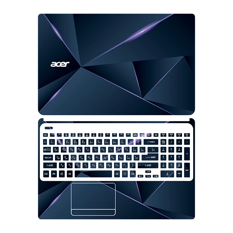 استیکر لپ تاپ توییجین و موییجین مدل هندسی 41 مناسب برای لپ تاپ ایسر Aspire E1-532, 572G (V5WE2) به همراه برچسب حروف فارسی کیبورد