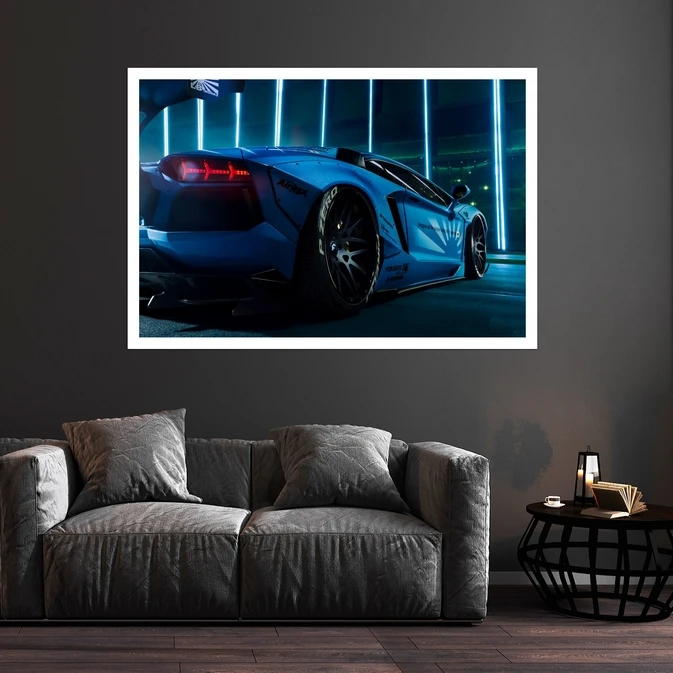 تابلو بکلیت طرح ماشین لامبورگینی اونتادور مدل قاب شاسی W-s8946