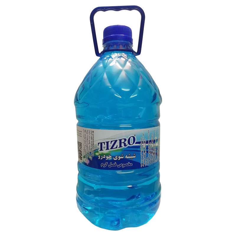 مایع تمیز کننده شیشه خودرو تیزرو صنعت مدل فصل گرم حجم 4 لیتر