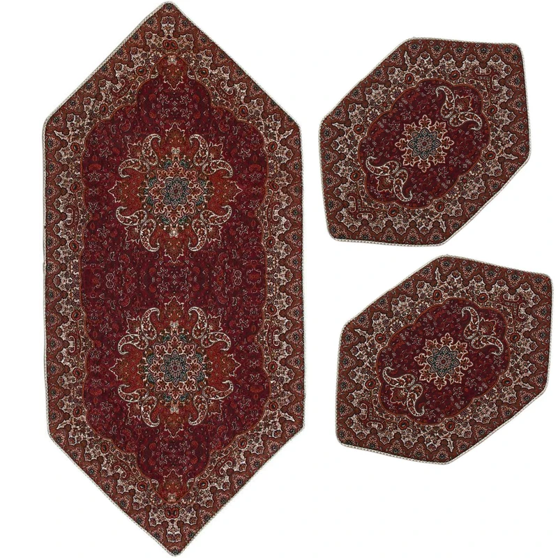 ست سه تکه رومیزی ترمه مدل گوهر کد ZM3-24