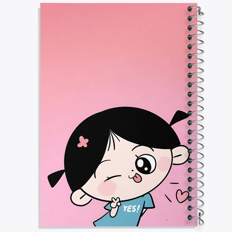 دفتر مشق 50 برگ خندالو طرح دخترانه کیوت کد F5821