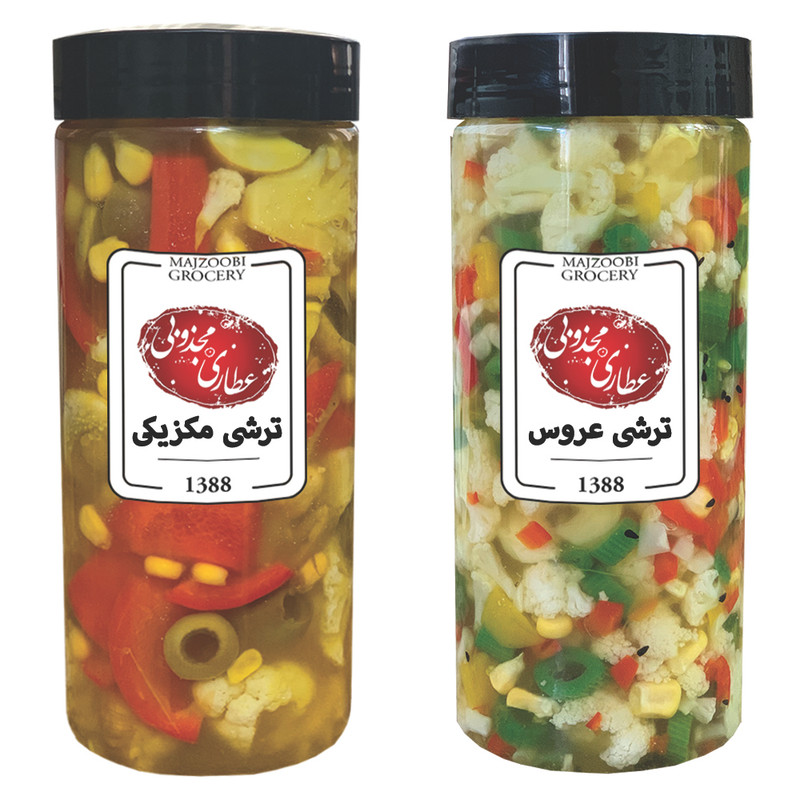 ترشی عروس و ترشی مکزیکی مجذوبی - 1500 گرم بسته 2 عددی