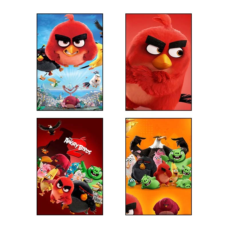 تابلو شاسي کارنيکا طرح پرندگان خشمگین The Angry Birds کد 18191 مجموعه 4 عددی