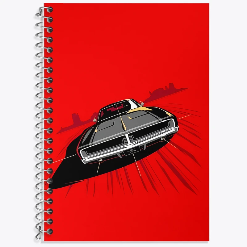 دفتر زبان 50 برگ خندالو مدل سه خط طرح ماشین کلاسیک کد F5636